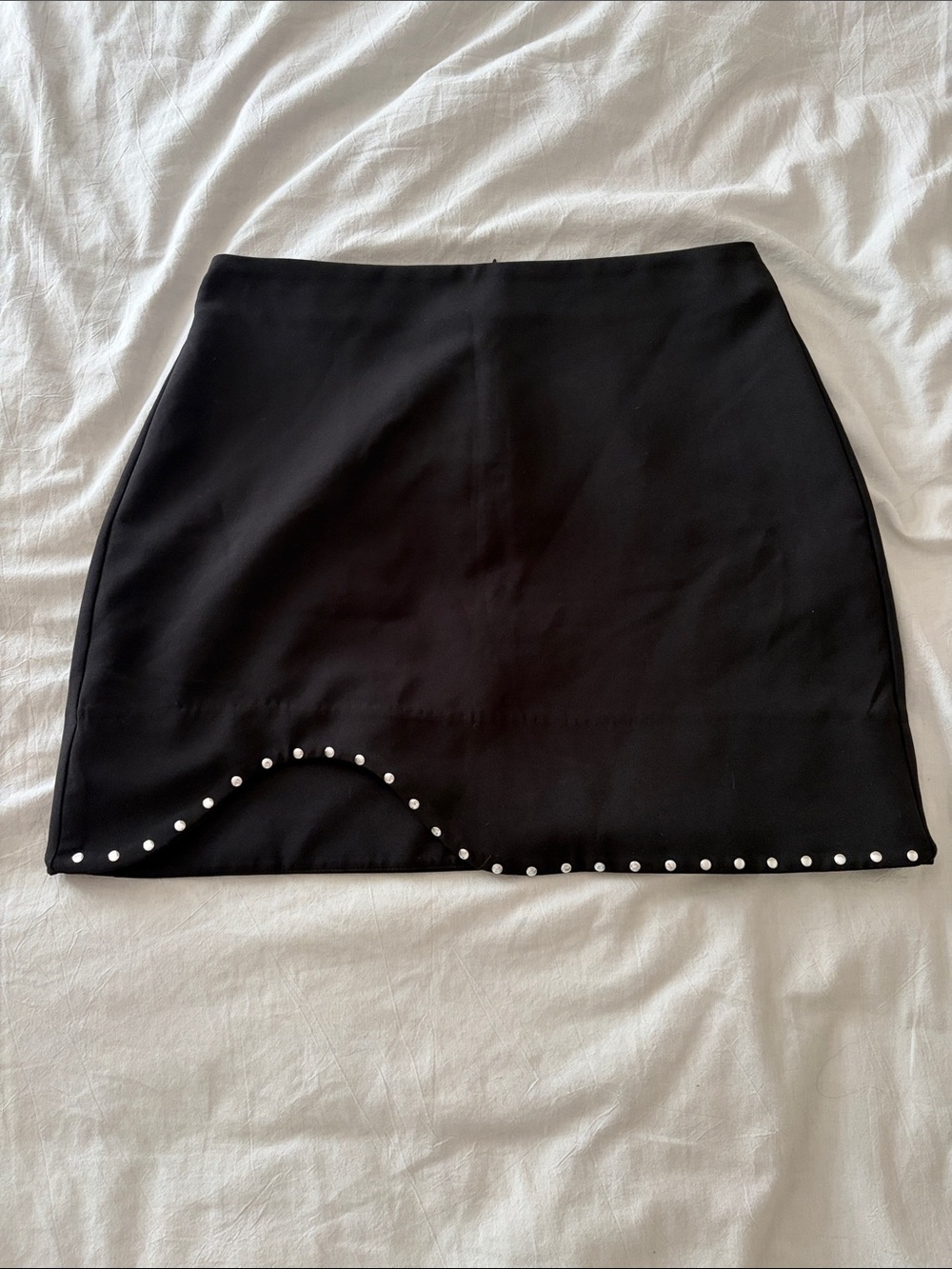 Zara Black Mini Skirt with Studded Hem